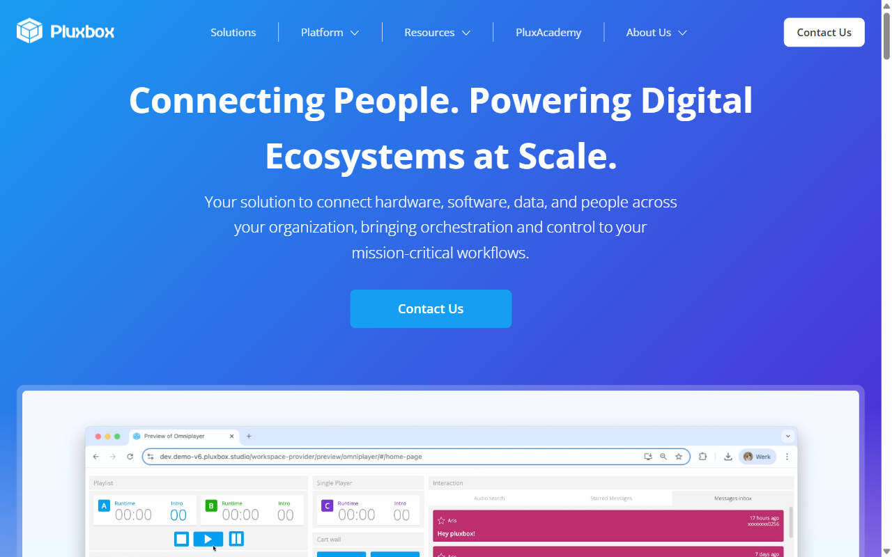 Pluxbox Website preview